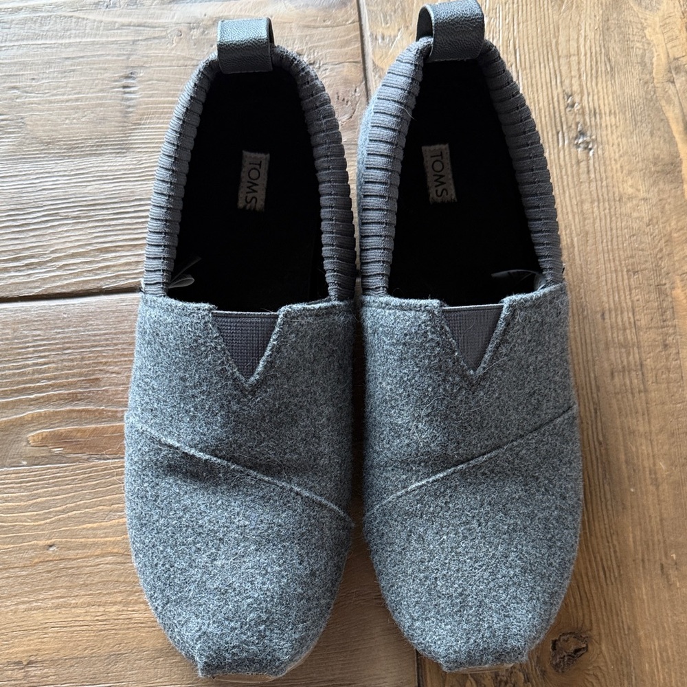 TOMS Charcoal Wool Slip-Ons
